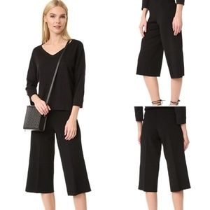 TSE Cashmere Cropped Wide-Leg Pants Black Size S